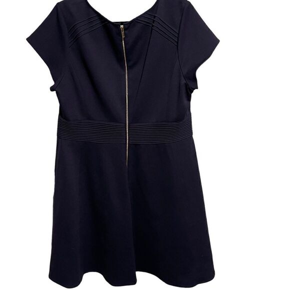 Eliza J- Women’s Navy Blue Fit Flare Stretch Short Sleeve Knee Length Dress, 16W - Picture 4 of 7